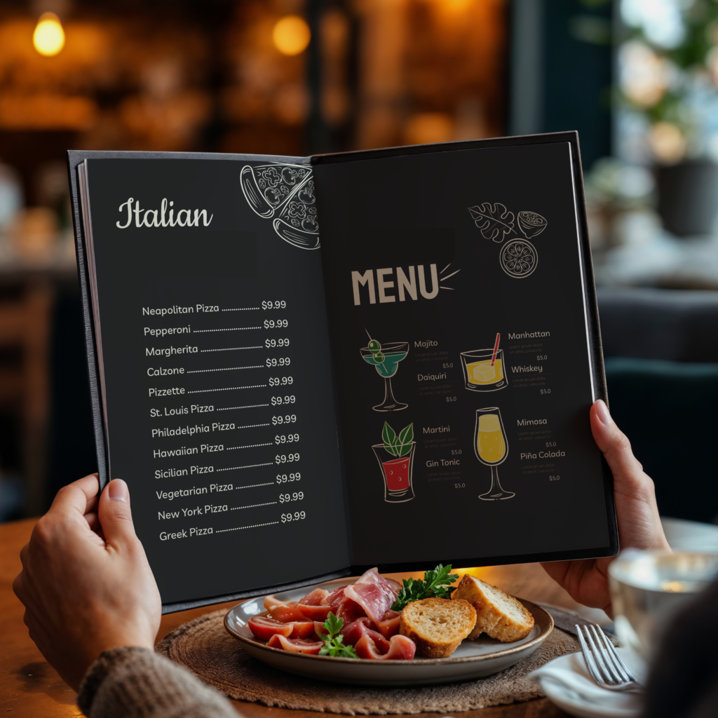 menu mockup